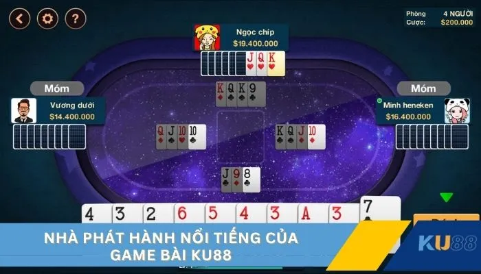 Nhà phát hành nổi tiếng của game bài KU88